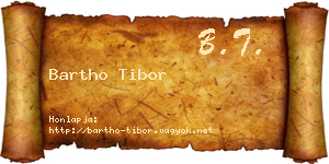 Bartho Tibor névjegykártya